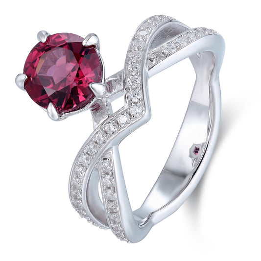 Sterling Silver Natural Garnet Ring W – JR1414Y
