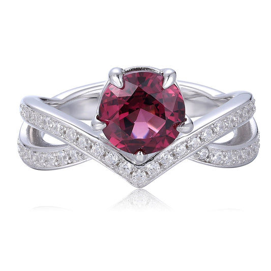 Sterling Silver Natural Garnet Ring W – JR1414Y