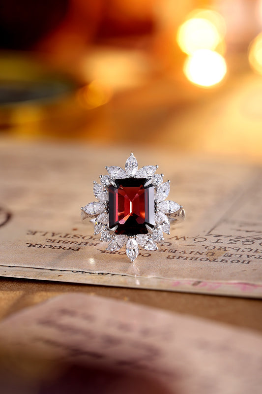 Sterling Silver Natural Garnet Ring W – JR1017Y