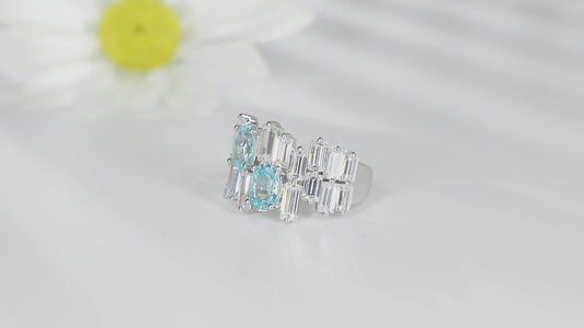 S925 Silver Cultured Paraiba Ring A - JR453Y