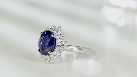 Sterling Silver Lab - Grown Sapphire Ring A – JSABR268Y