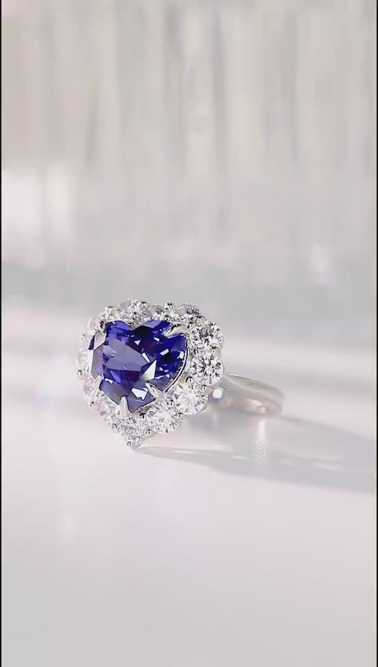Sterling Silver Lab - Grown Sapphire Ring A – JSABR141Y