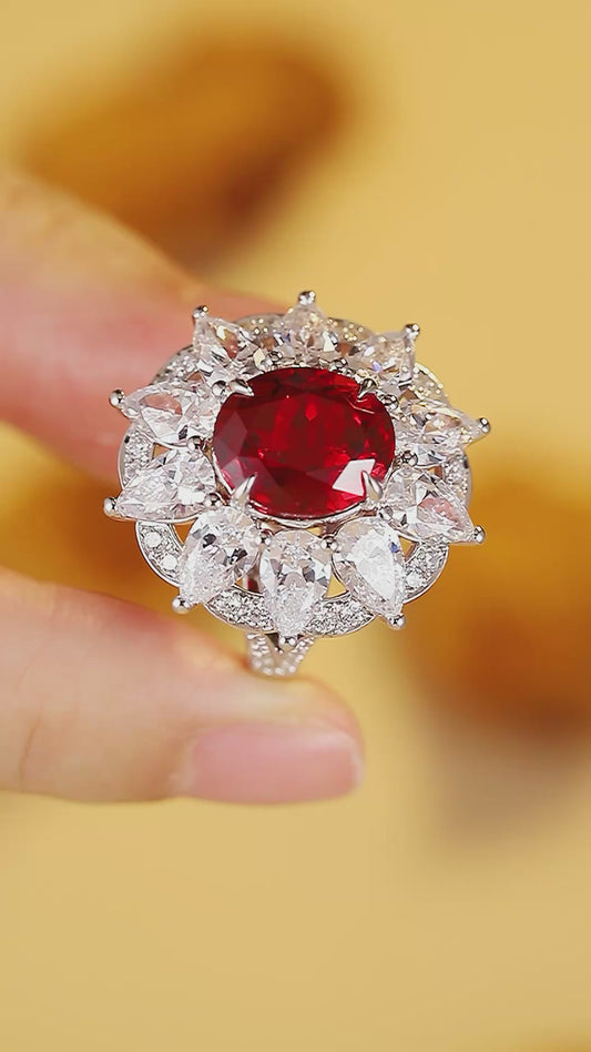 Sterling Silver Lab - Grown Ruby Ring A – JRURR197Y