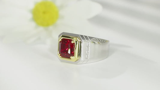 Sterling Silver Lab-Grown Ruby Ring A – JRURR029Y