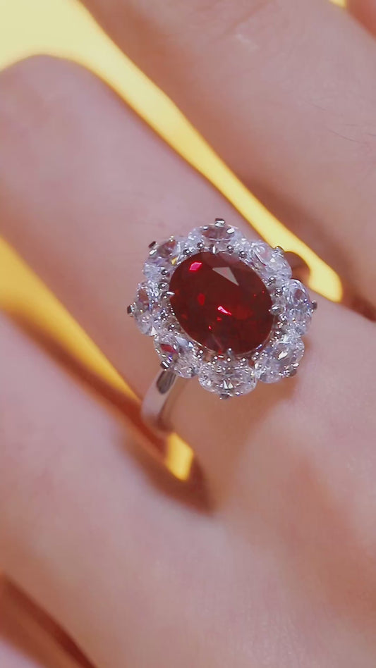 Sterling Silver Lab - Grown Ruby Ring A – JRURR139Y