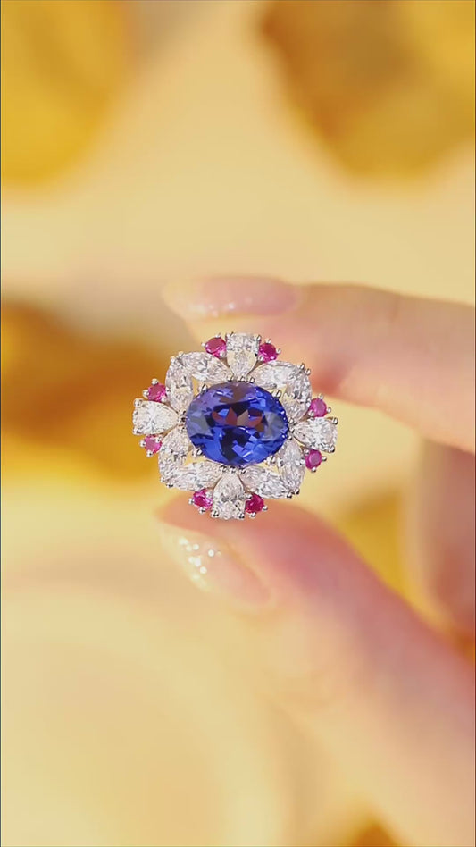 Sterling Silver Lab - Grown Sapphire Ring W – JSABR147Y