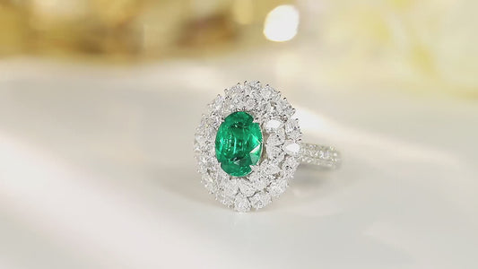18K Gold Lab - Grown Emerald Ring & Pendant Two-in-One Style A – JOSR1065A