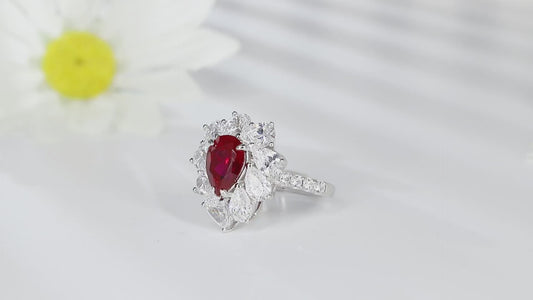 Sterling Silver Lab-Grown Ruby Ring A – JRURR1226Y