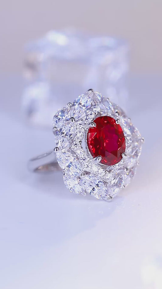 Sterling Silver Lab-Grown Ruby Ring A – JRURR124Y