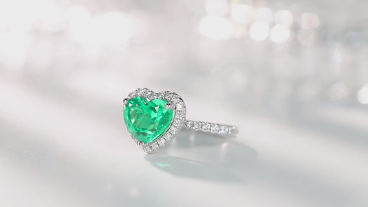 Sterling Silver Lab - Grown Emerald Ring A – JSEGR213Y