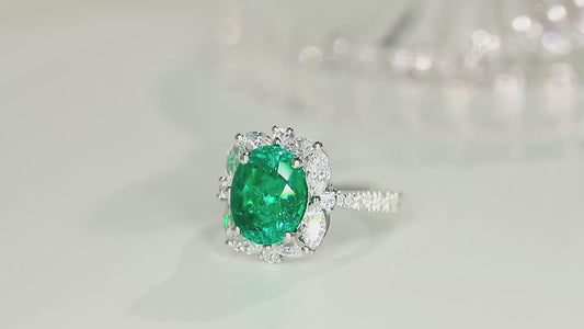 Sterling Silver Lab - Grown Emerald Ring A – JSEGR209Y