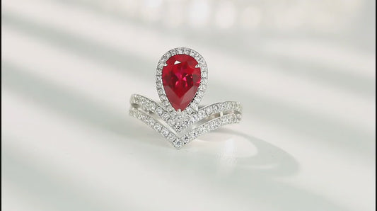 Sterling Silver Lab-Grown Ruby Ring W – JRURR18537