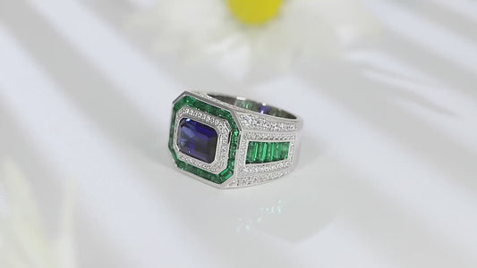Sterling Silver Lab - Grown Sapphire Ring A – JSABR232Y