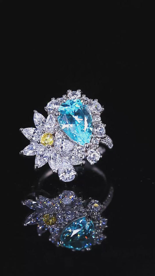 Sterling Silver Lab-Grown Paraiba Ring A – JR490Y