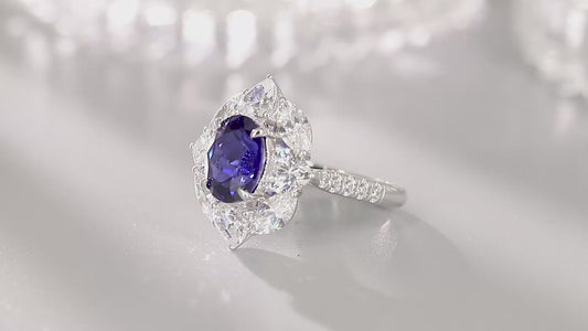 Sterling Silver Lab - Grown Sapphire Ring A – JSABR185Y