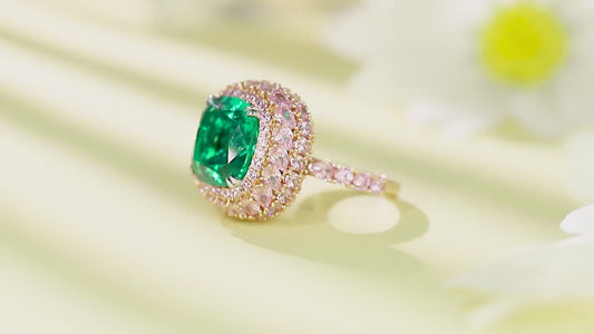 18K Gold Lab - Grown Emerald Ring A – PSEGR887A