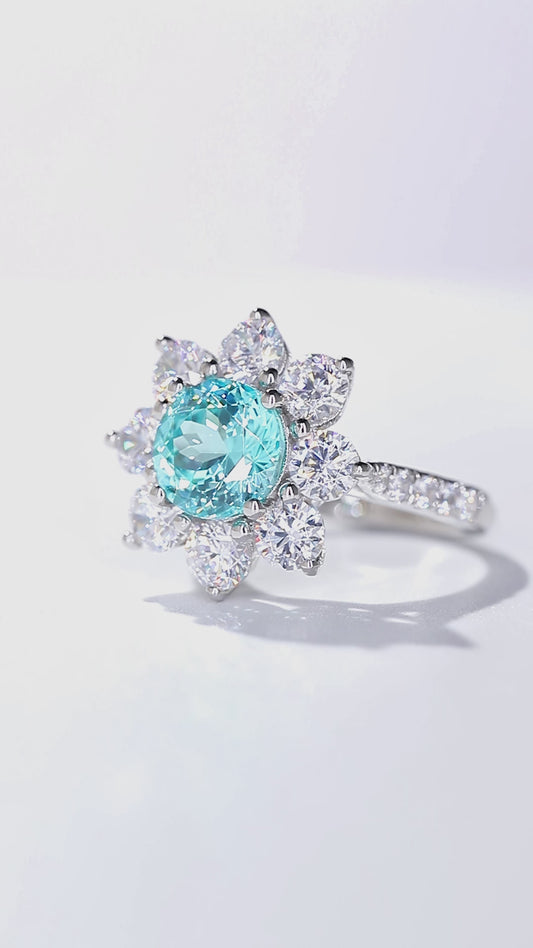 Sterling Silver Lab-Grown Paraiba Ring A – JR677Y