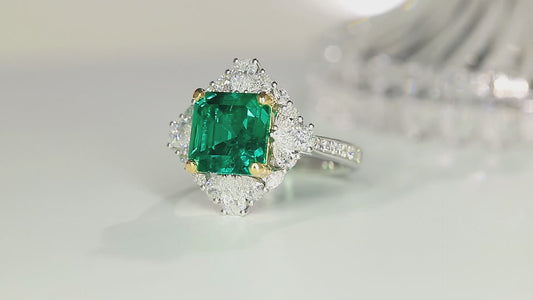 18K Gold Lab - Grown Emerald Ring A – PSEGR1195