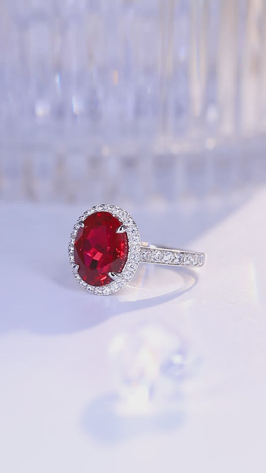 Sterling Silver Lab - Grown Ruby Ring A – JRURR689Y