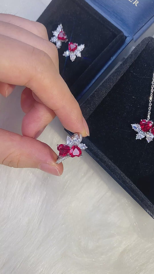 Sterling Silver Lab - Grown Ruby Ring A – JRURR088Y