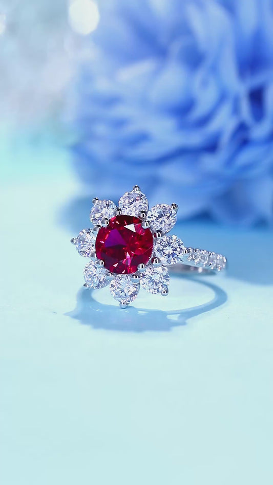 Sterling Silver Lab - Grown Ruby Ring A – JRURR677Y