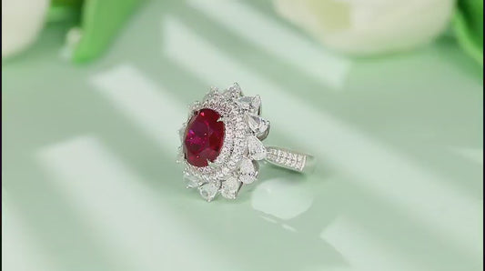 Sterling Silver Lab-Grown Ruby Ring A – JRURR1216Y
