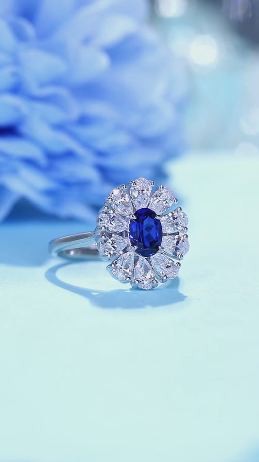 Sterling Silver Lab - Grown Sapphire Ring A – JSABR676Y