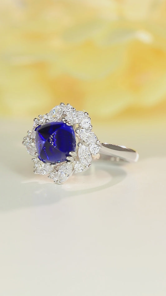 Sterling Silver Lab - Grown Sapphire Ring A – JSABR934Y