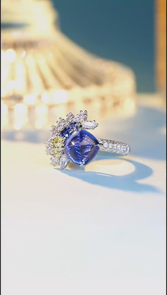 Sterling Silver Lab - Grown Sapphire Ring A – JSABR491Y