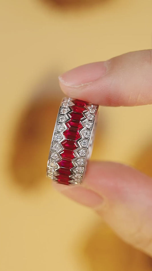 Sterling Silver Lab-Grown Ruby Ring A – PR177Y-A