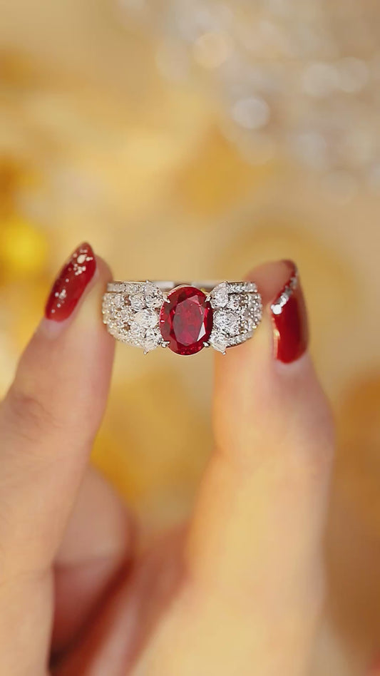 Sterling Silver Lab-Grown Ruby Ring W – JRURR193Y