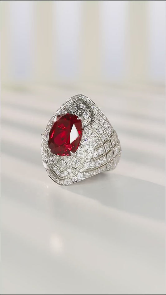 Sterling Silver Lab-Grown Ruby Ring W – JRURR1158Y