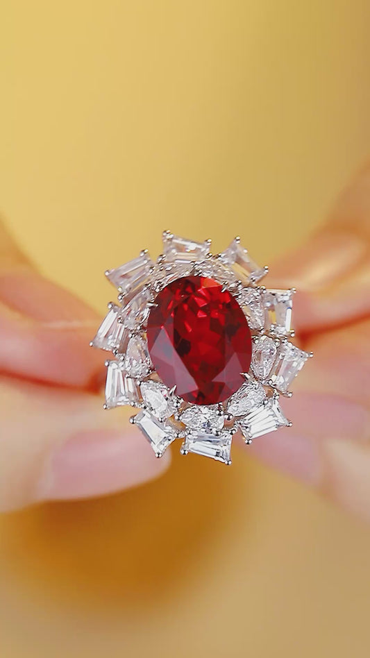 Sterling Silver Lab - Grown Ruby Ring A – JRURR150Y