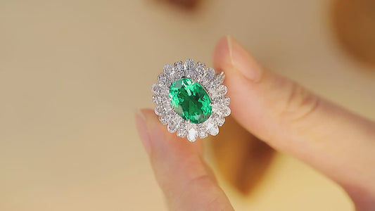 Sterling Silver Lab - Grown Emerald Ring A – JSEGR191Y