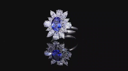 Sterling Silver Lab - Grown Sapphire Ring A – JSABR144Y