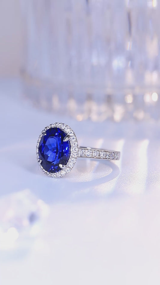Sterling Silver Lab - Grown Sapphire Ring A – JSABR689Y