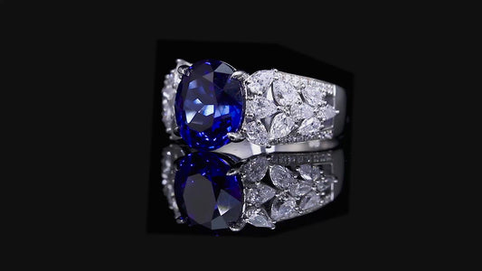 Sterling Silver Lab - Grown Sapphire Ring W – JSABR136Y