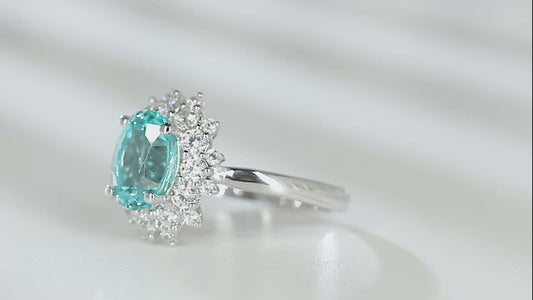 Sterling Silver Lab-Grown Paraiba Ring A – JR268Y