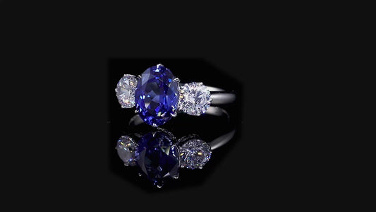 Sterling Silver Lab - Grown Sapphire Ring W – JSABR107Y