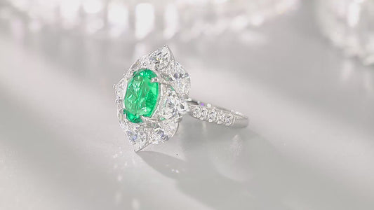 Sterling Silver Lab - Grown Emerald Ring A – JSEGR185Y
