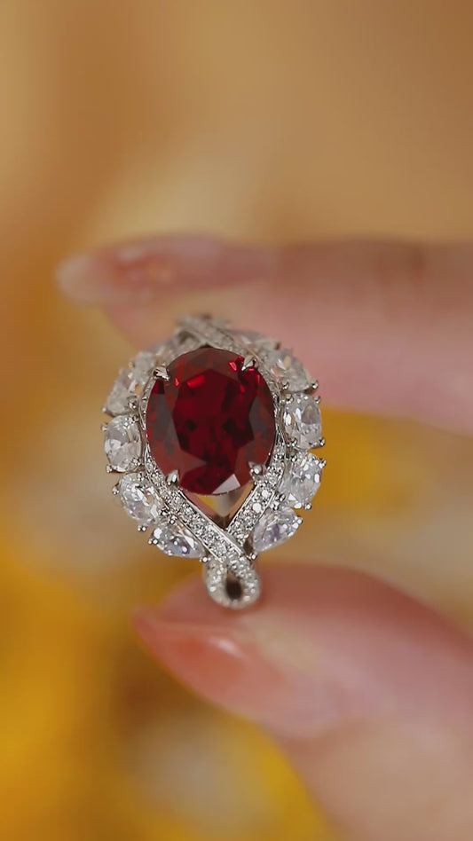 Sterling Silver Lab - Grown Ruby Ring W – JRURR123Y
