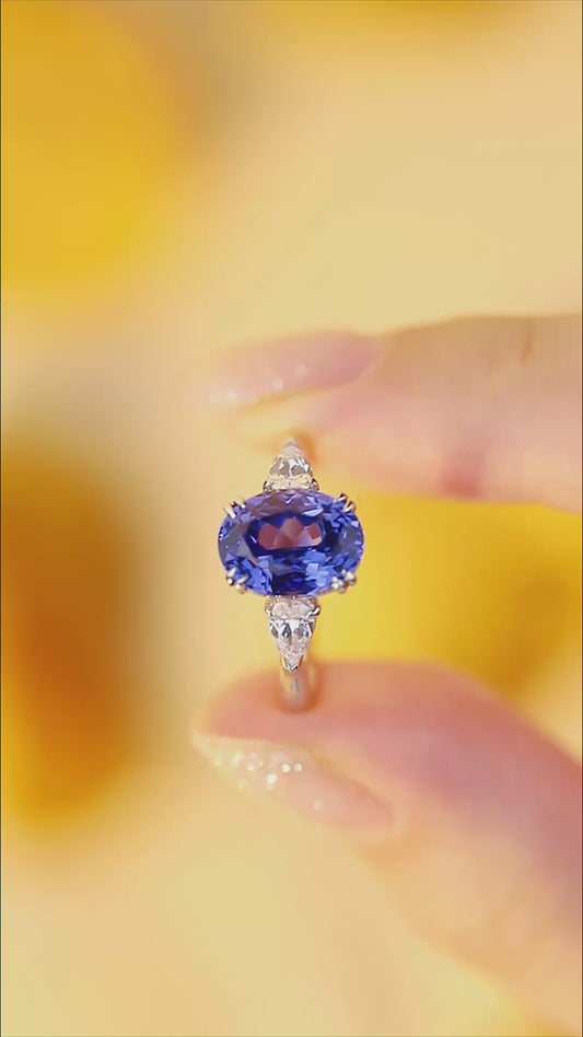 Sterling Silver Lab - Grown Sapphire Ring W – JSABR222Y