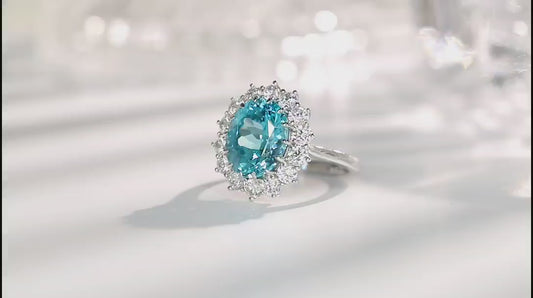 Sterling Silver Lab-Grown Paraiba Ring W – JR1272Y