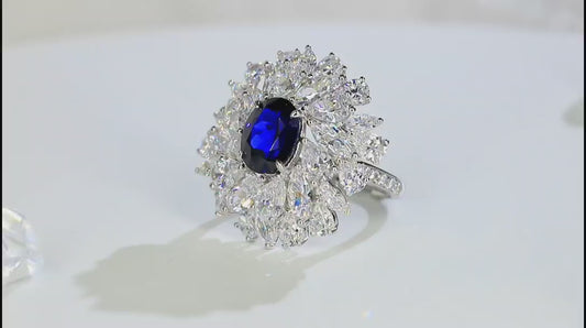 Sterling Silver Lab - Grown Sapphire Ring A – JSABR92696