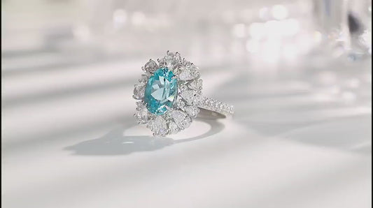 Sterling Silver Lab-Grown Paraiba Ring A – JR1271Y