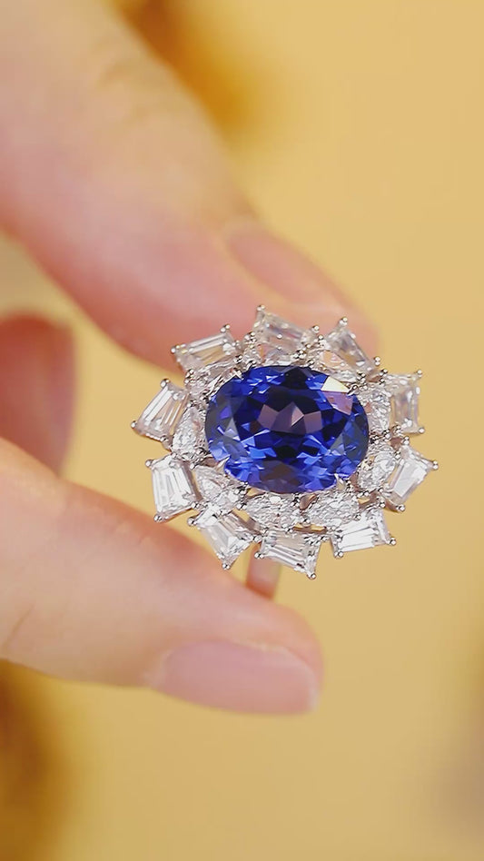 Sterling Silver Lab - Grown Sapphire Ring A – JSABR150Y