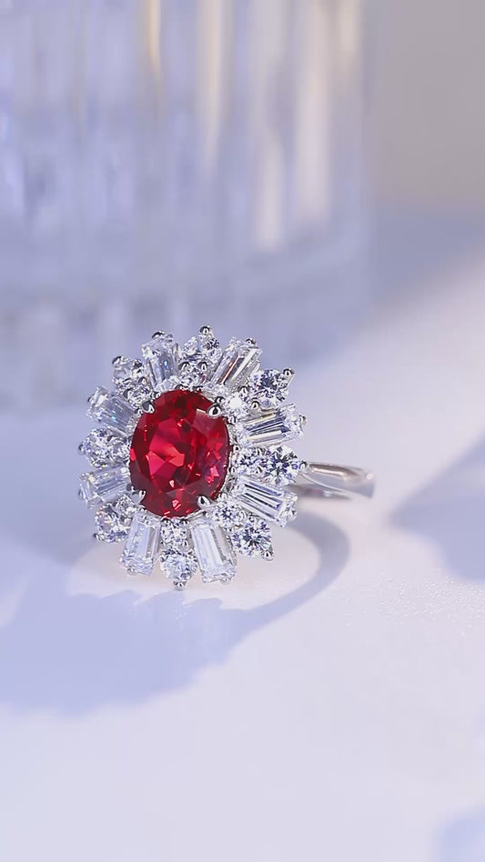 Sterling Silver Lab - Grown Ruby Ring A – JRURR106Y