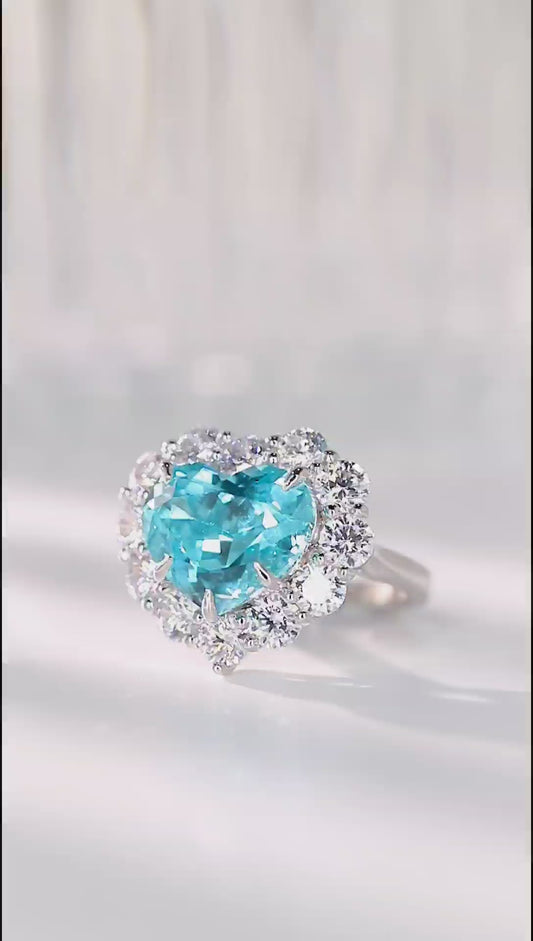 Sterling Silver Lab-Grown Paraiba Ring A – JR141Y