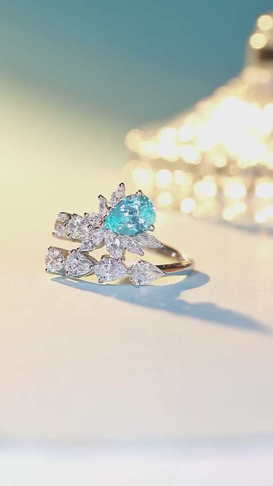 Sterling Silver Lab-Grown Paraiba Ring A – JR401Y