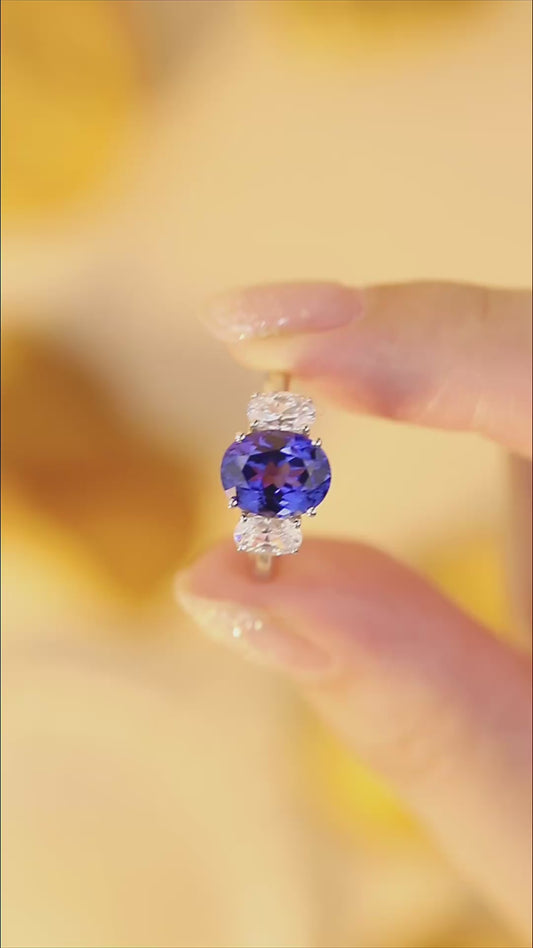Sterling Silver Lab - Grown Sapphire Ring W – JSABR218Y
